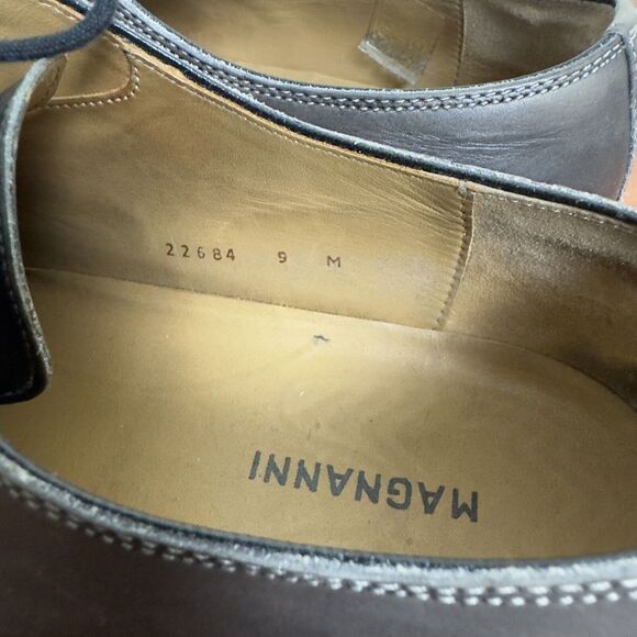 Magnanni Shoes Warwick Leather‎ Oxford Lace Up Low Top Sneakers Grey 9M 22684 - Picture 5 of 10